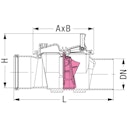 Vorschaubild KESSEL 72100 - Einfachrückstauverschluss Staufix Notverschluss Kunststoffklappe - DN100