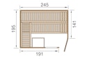 Vorschaubild Weka Premium Massivholzsauna Cubilis 3 Familiensauna mit Glastür+Fenster inkl. Montageservice - 45 mm