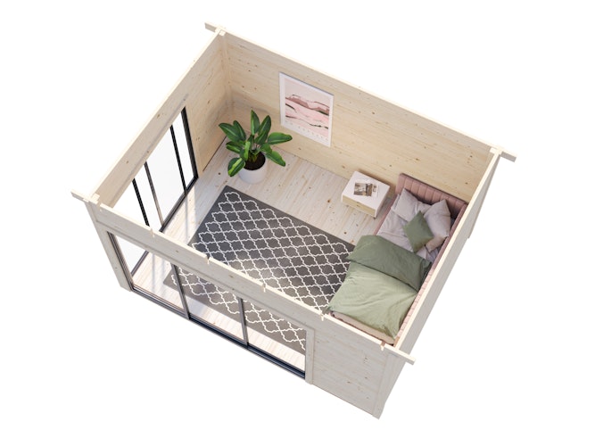 Palmako Gartenhaus Andrea 11,2 m² Slide Plus mit Isolierglas-Schiebetür - 44 mm