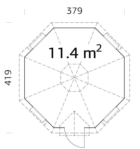 Palmako Grillkota Eva 11,4 m² - 44 mm