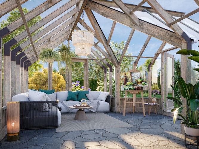 Palmako Gewächshaus / Pavillon / Glashaus Emilia 19,1 m²- 44 mm