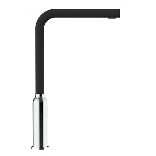 Wasserhahn Küchenarmatur, BOD, mit 360° schwenkbarem L-Auslauf, Verchromt / Schwarz Granit