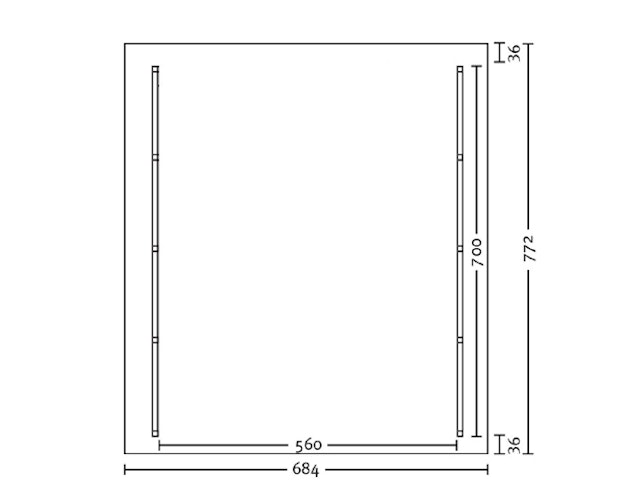 Skan Holz Schwarzwald - Satteldach Doppelcarport Breite 684 cm