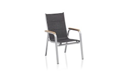 Kettler Stapelsessel GRANADA PADDED, Aluminium Silber / Outdoorgewebe Anthrazit - Auslaufartikel / Einzelstück