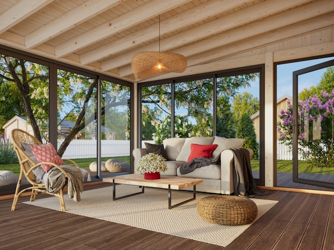 Palmako Glashaus Lumi 16,6 m² (Wintergartenanbau) - Slide