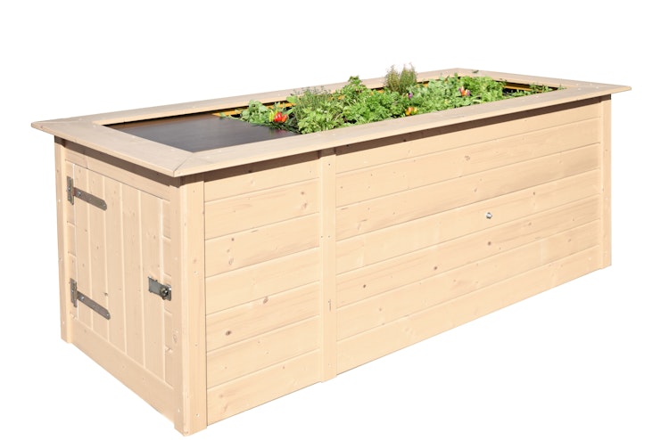 Weka Profi-Hochbeet 669 mit Stauraum und Ablage