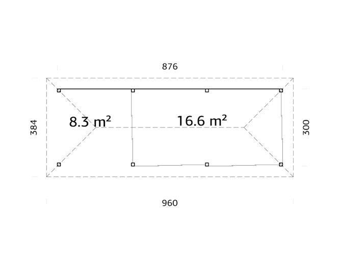 Palmako Pavillon Bianca 24,9 m² Set 218 Slide - 28 mm
