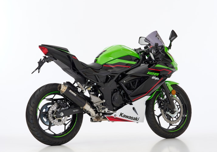 SHARK SLIP-ON Aluminium eloxiert schwarz SRC 4 für KAWASAKI Ninja 125,Z125 EURO4 EURO5 