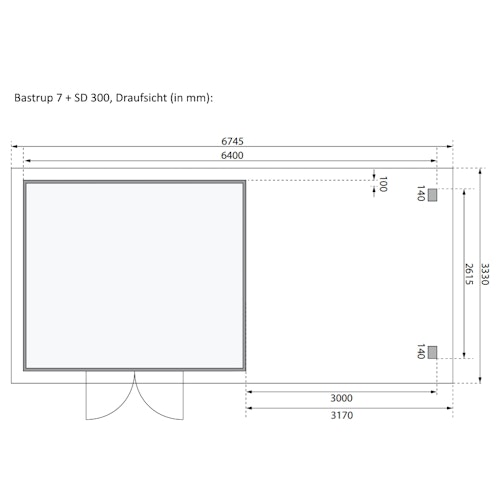 Karibu Woodfeeling Gartenhaus Bastrup 7 naturbelassen - 28 mm