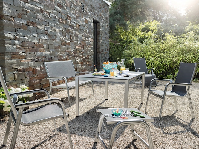 Kettler Relaxsessel BASIC PLUS, Aluminium Silber / Outdoorgewebe Anthrazit
