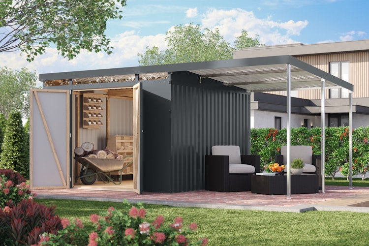 Karibu Metall Gartenhaus Iridium 2/2,5/3/3,5