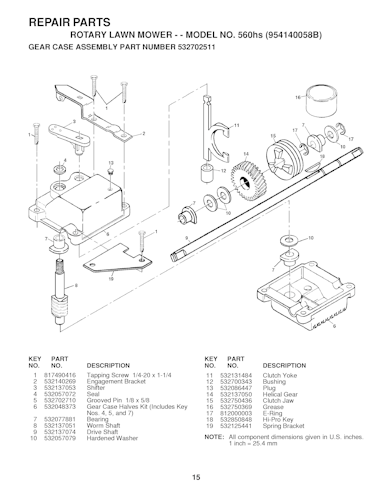 Husqvarna Rasenmäher gelegentliche Nutzung 560 HS, 954140058B, 1998-10