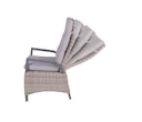 Vorschaubild Garden Pleasure Gartenmöbel Set DIJON / AMELIA, Tisch 200 x 100 + 6 Hochlehner, Aluminium Anthrazit / Polyrattan Champagner / Kissen 100 % Polyester Creme