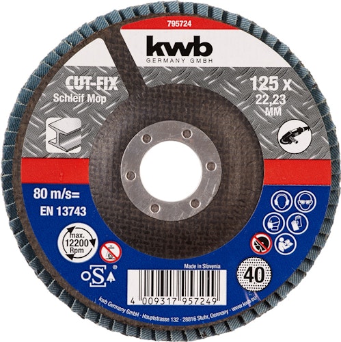 kwb CUT-FIX Schleifmop 125 K 40 LS 795724