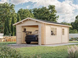 Palmako Garage Roger 19,0 m² - 44 mm - mit Holztor