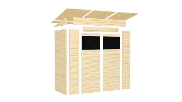 Bertilo Gartenhaus Pent Modern 1 - 18 mm