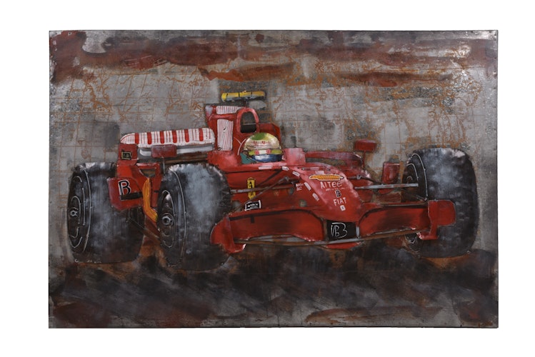 3D Metallbild Rennwagen 120 x 80 cm, Stahlblech