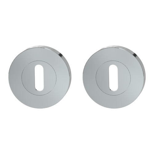 Griffwerk Rosettenpaar rund GK4 -Chrom Schraubt. -BB