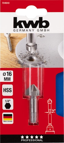 kwb Senker 3-schn HSS 1/4"x16mm SB 704840