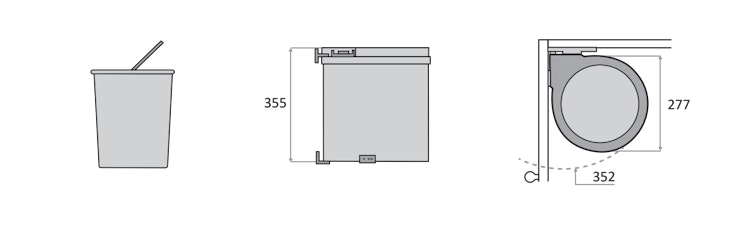 Abfallsammler 1-Fach rund versch. Farben