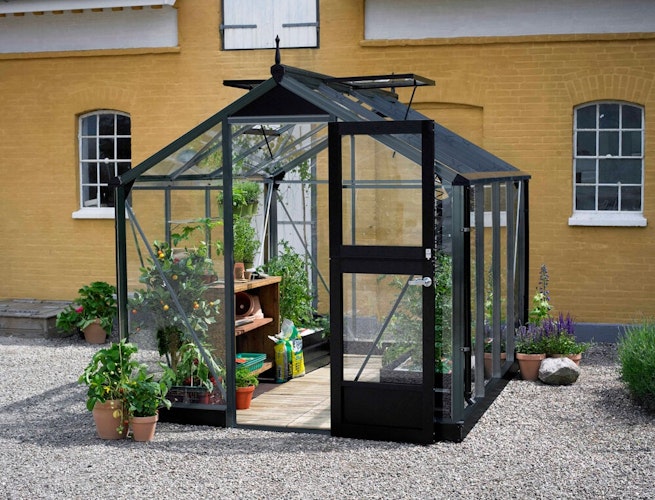 Juliana Gewächshaus Compact - 5 m² / 6,6 m² / 8,2 m² inkl. gratis Fundamentrahmen im Wert von bis zu 429€ (bei Sicherheitsglas+Farbe anthrazit)