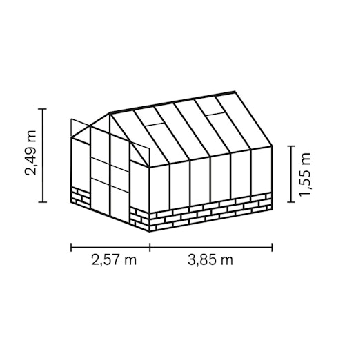 Vitavia Gewächshaus Cassandra 9900 inkl. Sockelmauer - 9,9 m²
