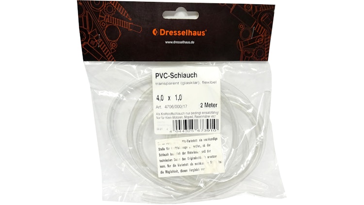 Dresselhaus Kraftstoffschlauch 5, 0 x 7, 4 mm (2 m im Polybeutel), Kraftstoffschlauch "4706" PVC