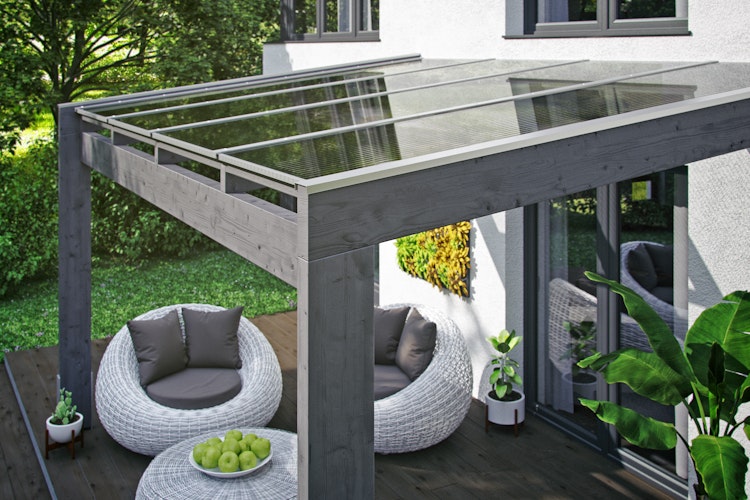 Skan Holz Terrassenüberdachung Novara Breite 450 cm