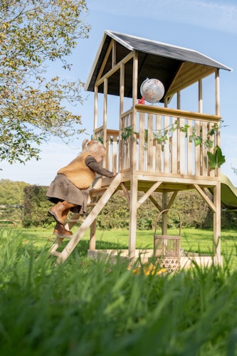 EXIT Panorama 500 Holzspielhaus mit Rutsche & Sandkasten