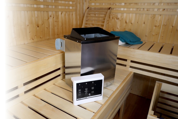 Karibu 9 kW Saunaofen finnisch anthrazit inkl. Steuergerät EASY weiß - Sparset