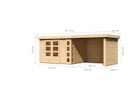 Vorschaubild Karibu Woodfeeling Gartenhaus Kerko 3/4/5 mit 280 cm Schleppdach/Seiten- und Rückwand