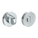 Vorschaubild Griffwerk Schlüsselrosettenpaar Zink rund mit Zierring WC Schraubtechnik Chrom-Nickelmatt