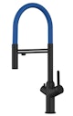 Vorschaubild 4 Wege Wasserhahn Küchenarmatur, BOD, mit 360° schwenkbarem Auslauf, abnehmbare 2 strahl Handbrause, Schwarz Matt / Blau