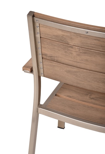 Garden Pleasure Gartenmöbel Set FLORENCE 10, Tisch 150 x 90 + 6 Stapelsessel, Aluminium / Nonwood