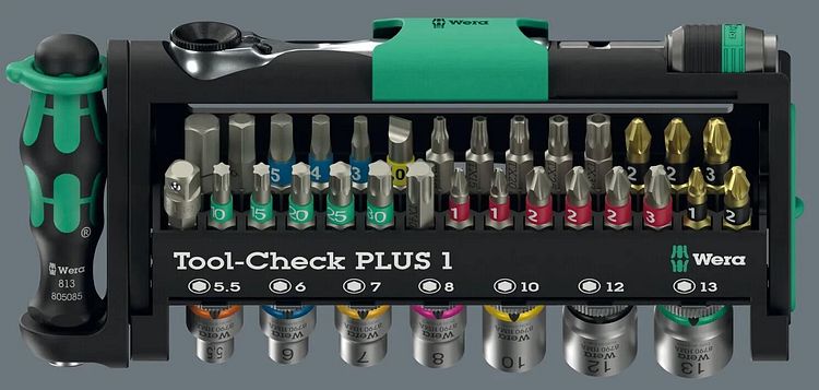 Wera Werkzeugsatz Tool-Check Combi 1 schwarz/grün