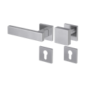 Vorschaubild Griffwerk Wechselgarnitur VAYA 200 CUBICO fast2fix Fast2Fix Rosetten eckig Knopf SQUARE Edelstahl matt L