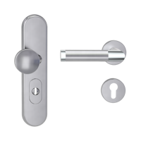 Griffwerk TITANO Kombi SB_882 ES1 (S2) -Edelstahl matt Kombi-Schutzbeschlag -Knopf/Drücker -mit Griff CHRISTINA Klippt. -EP/EM -L- ZA, 72mm -TS 38-50