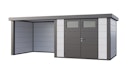Vorschaubild Telluria Metallgerätehaus Classico 3024 mit Lounge Anbau small
