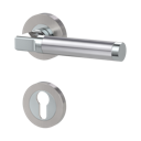 Vorschaubild Griffwerk Türgriff LARONDA Schraubrosette- Chrom/Nickelmatt/Edelstahl - Auslaufartikel