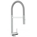 Vorschaubild Wasserhahn Vorfenster Küchenarmatur, Umklappbar 4,5 CM, mit 360° schwenkbarem Auslauf, abnehmbare 2 strahl Handbrause, Verchromt / Grau