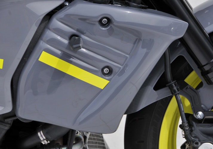 BODYSTYLE Sportsline Kühlerseitenverkleidung  ABS Kunststoff grau/gelb für YAMAHA MT-10 / SP 