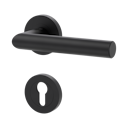 Vorschaubild Griffwerk Türgriffgarnitur LUCIA PROF Schraubtechnik FS Rosetten rund Profilzylinder Graphitschwarz