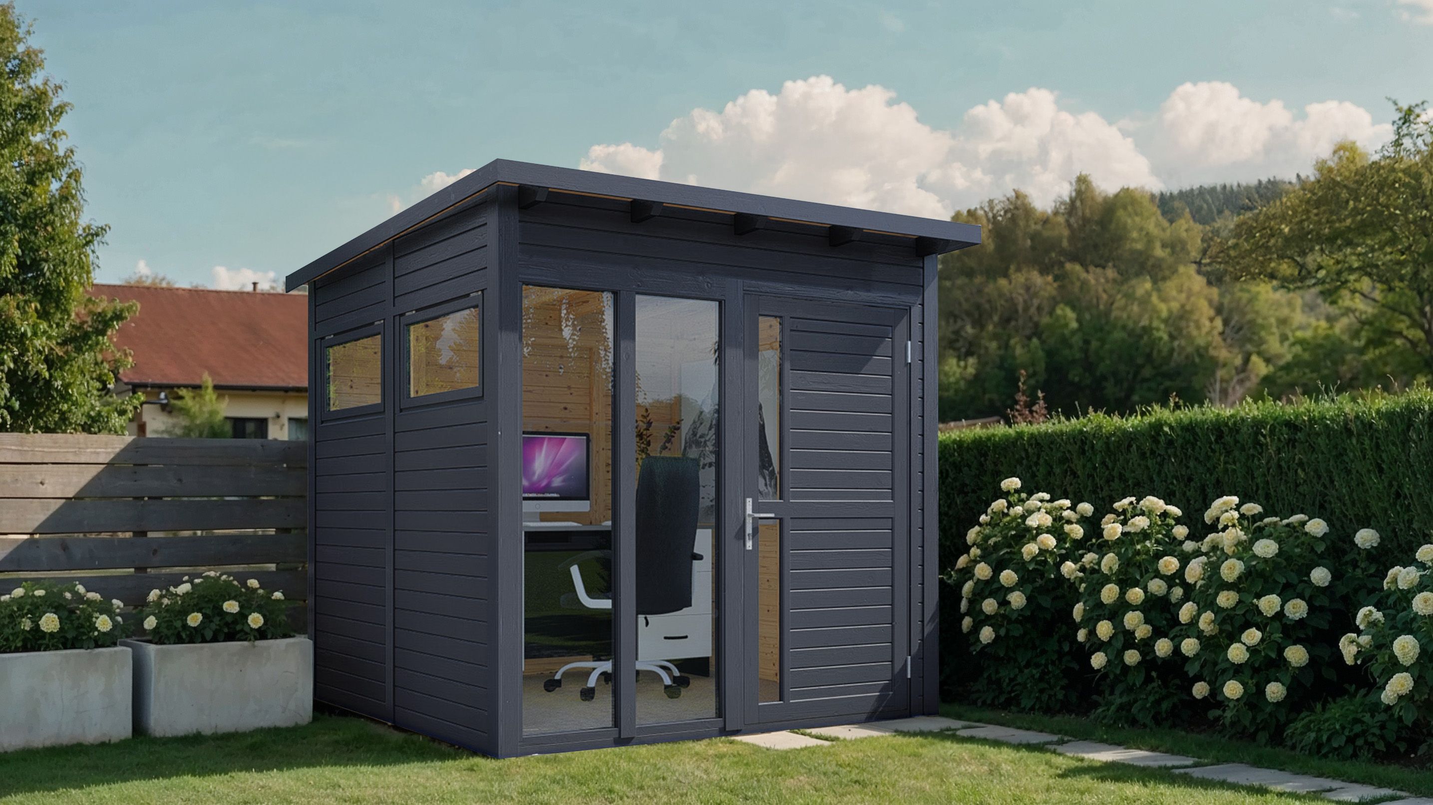 Bertilo Element-Gartenhaus Pentus 2 Office - 19 mm