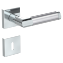 Vorschaubild Griffwerk CHRISTINA QUATTRO Klipptechnik -Edelstahl poliert/matt  Rosettengarnitur eckig -Klippt. -BB -TS 40-45mm