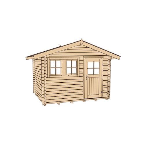 Weka 45 mm Gartenhaus 139 mit Vordach (20 cm)