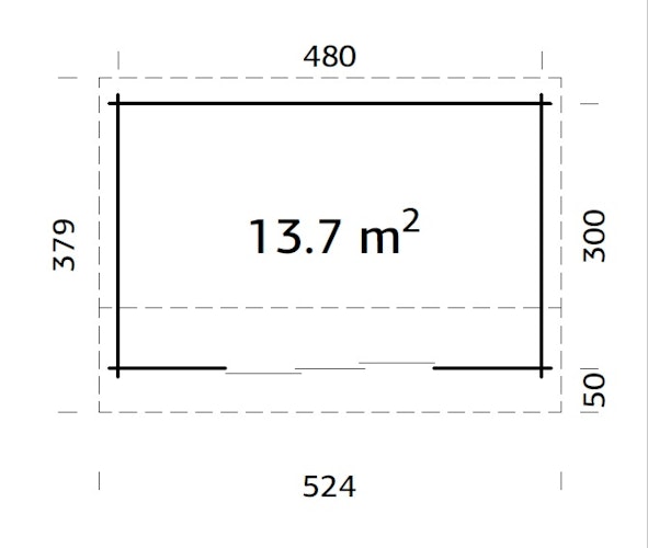 Palmako Gartenhaus Ines 13,7 m² Slide Plus mit Isolierglas-Schiebetür - 44 mm