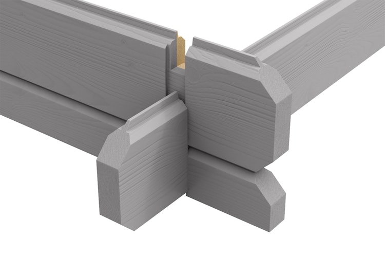 Weka Gartenhaus 253 hellgrau/weiß - 28 mm