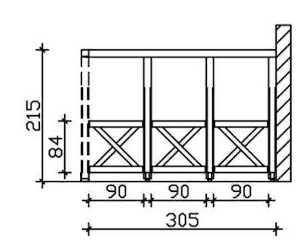 Skan Holz Andreaskreuz-Seitenwand für Terrassenüberdachung Douglasie