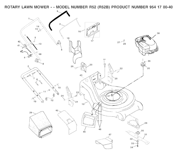 Husqvarna Rasenmäher gelegentliche Nutzung ROYAL 52, R52B, 954170040, 2002-01