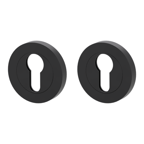 Griffwerk Rosettenpaar rund GK4 -Graphitschwarz Schraubt. -PZ